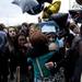 Families embrace outside the Convocation Center after commencement on Monday, June 10. Daniel Brenner I AnnArbor.com